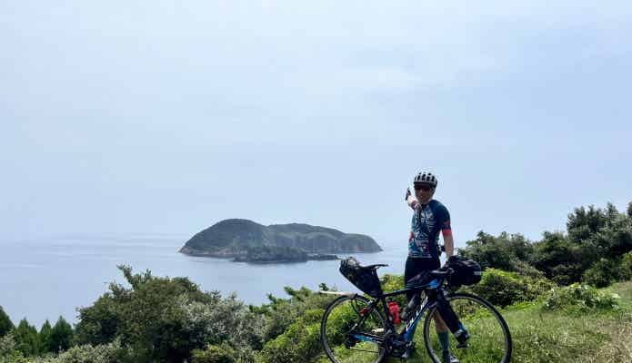 海士町自転車と景色