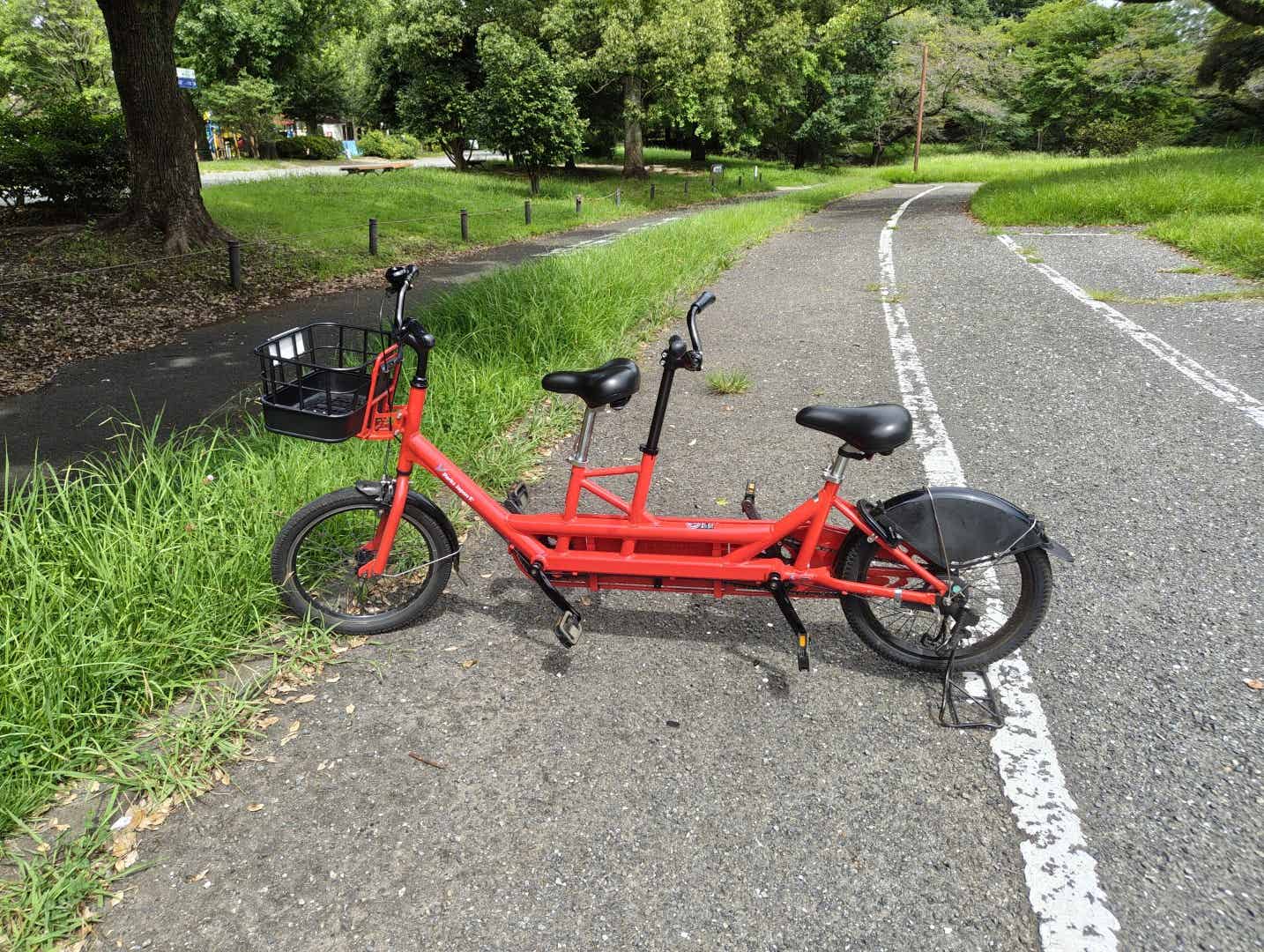 昭和記念公園のタンデム自転車