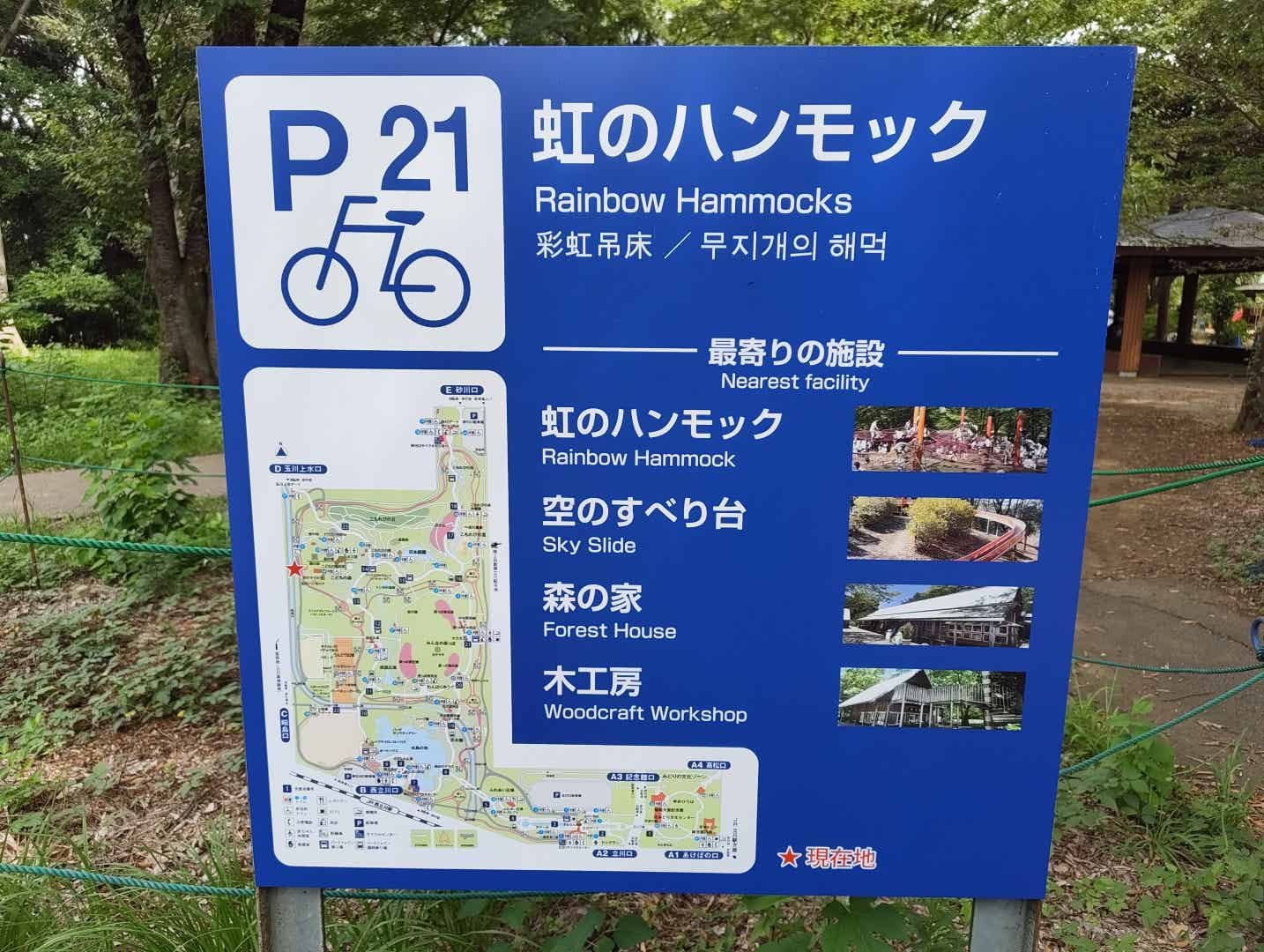 昭和記念公園のこどもの森の看板