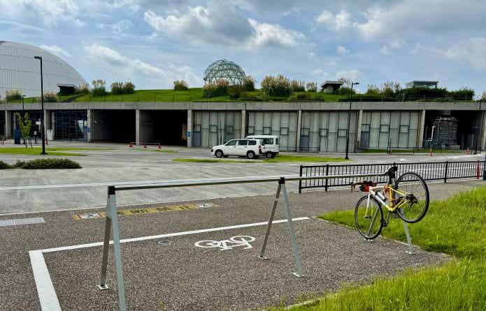 モリコロパークのロードバイク用駐輪場