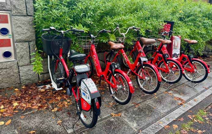名古屋城正門前のサイクルポート