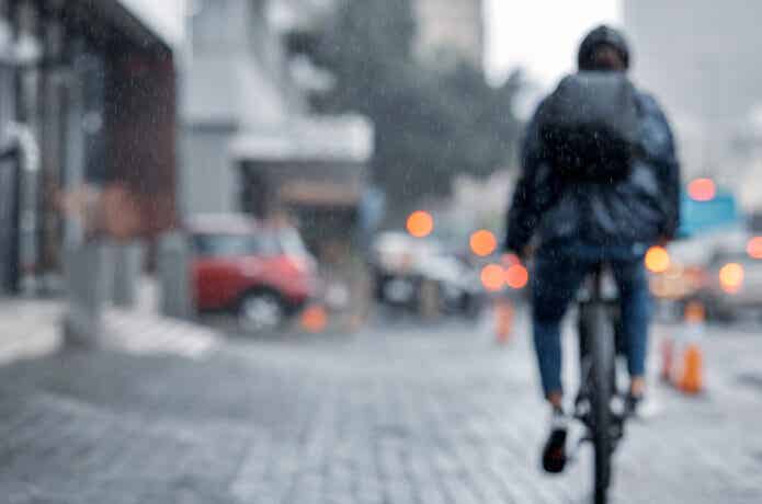 雨の自転車通勤