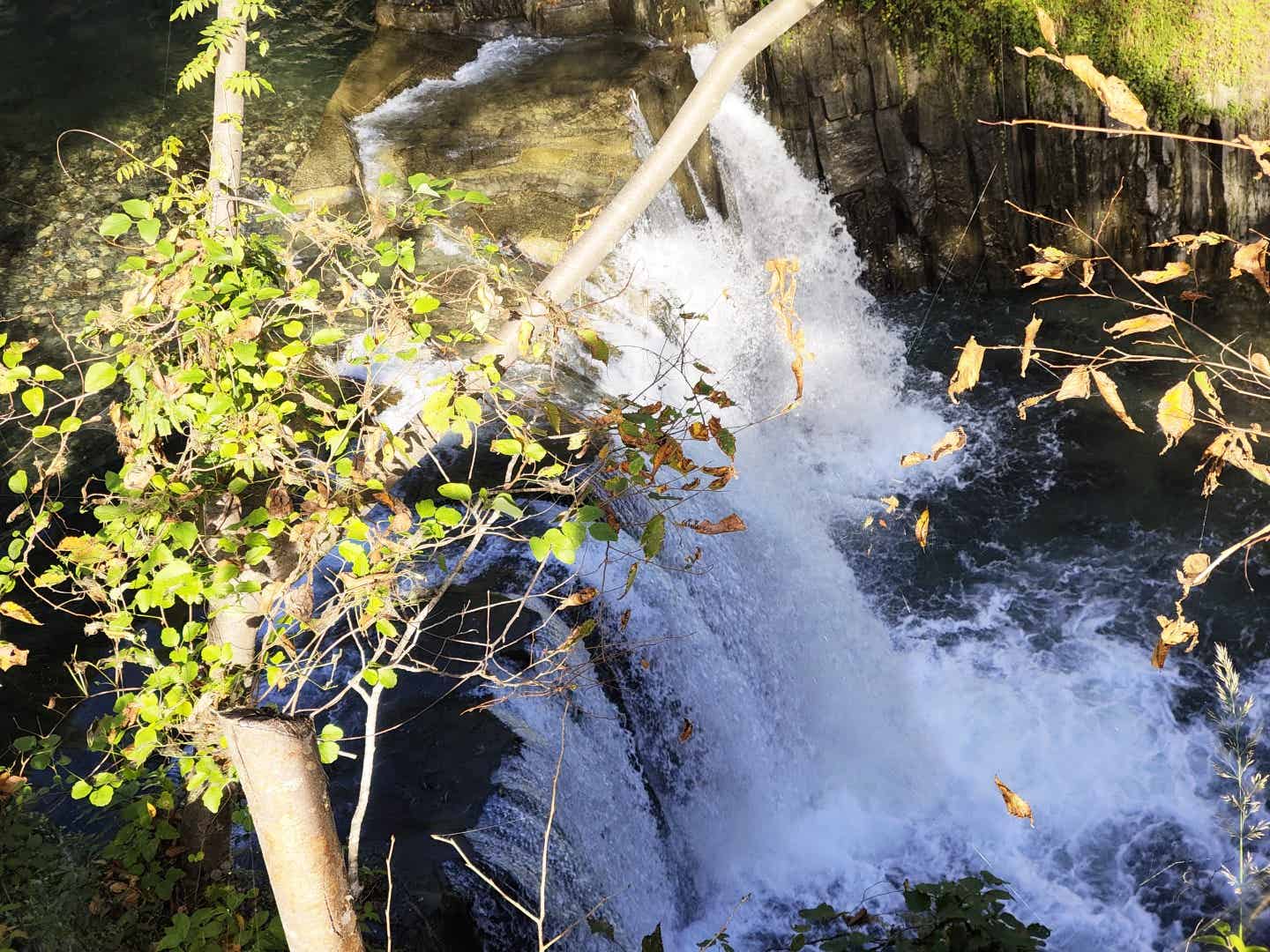 田原の滝を上から見た景色
