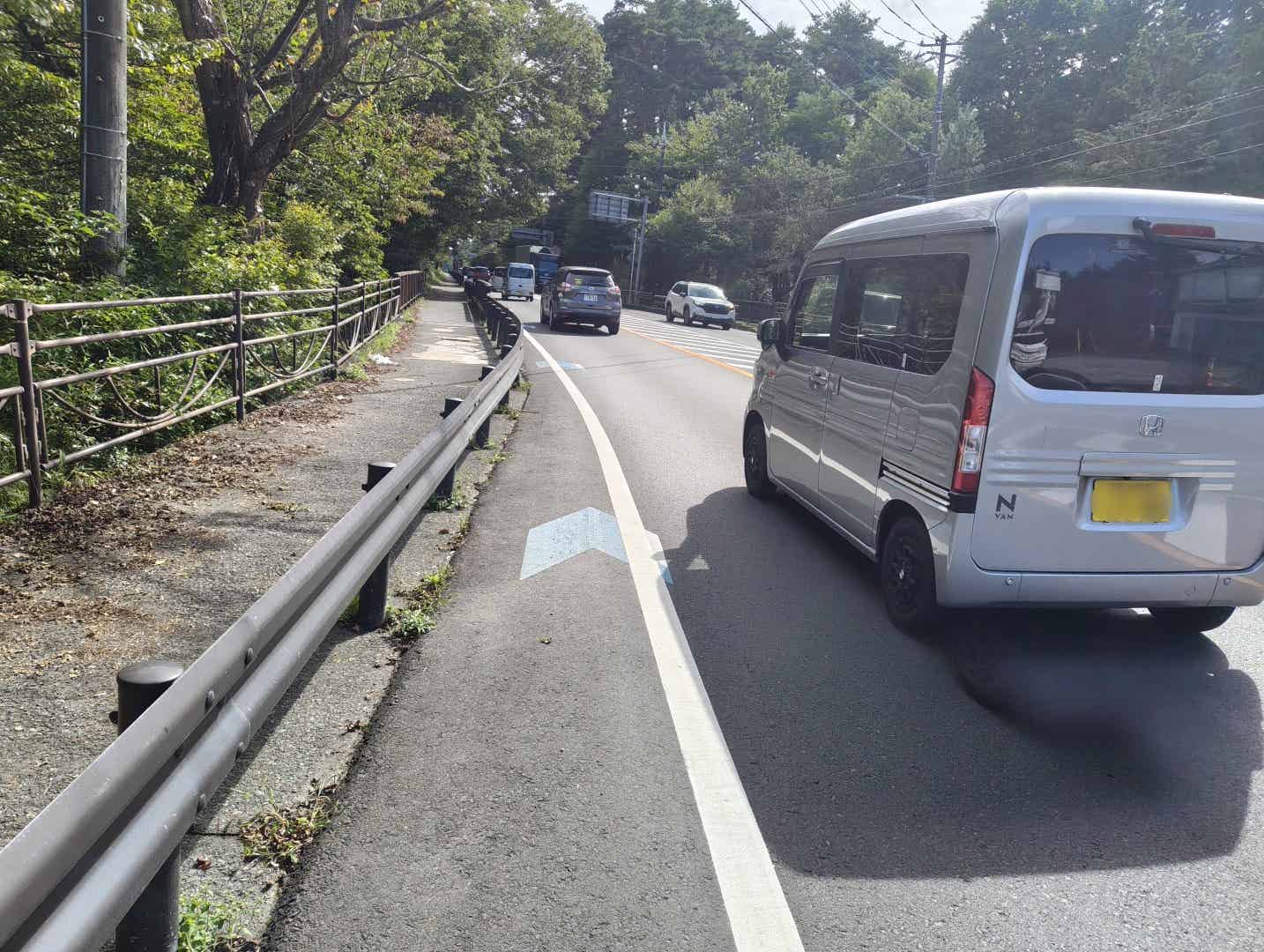 国道138号の自転車レーン