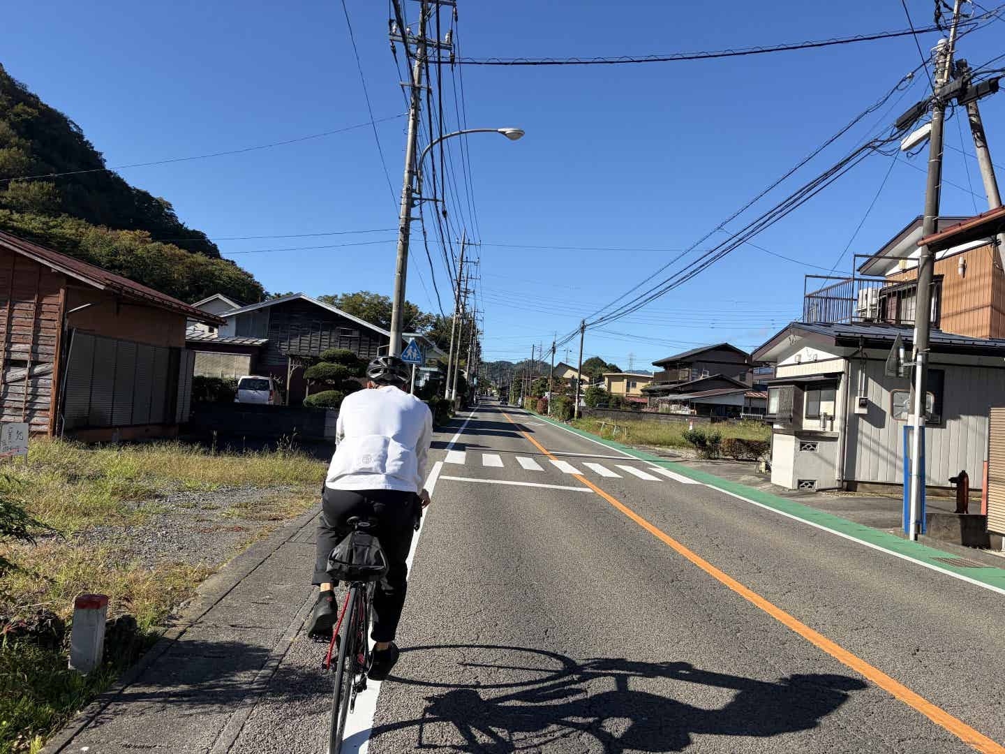 国道139号を走る筆者